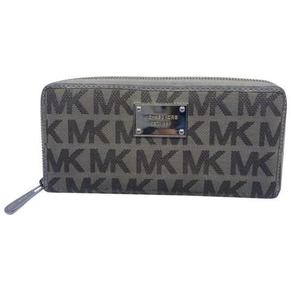 Michael Kors Handbags - Michael Kors Gold Beige Mk Within Continental Wall